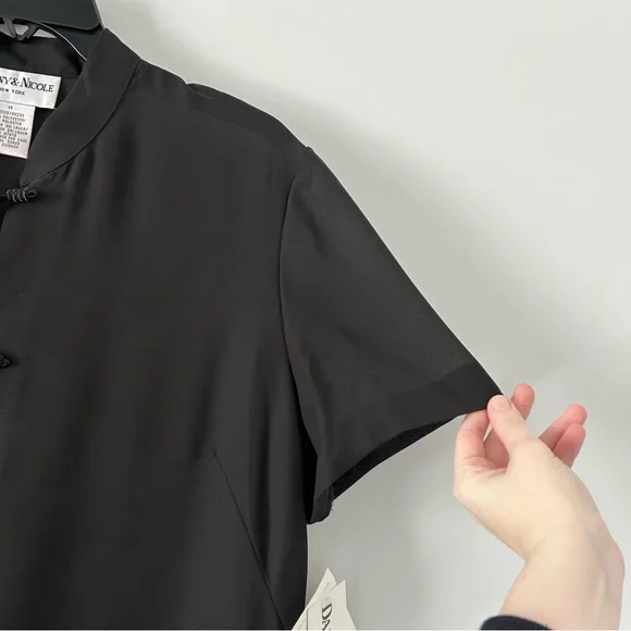 NWT Vintage 1990s-Y2K Danny & Nicole S/S Sheer Longline Blouse w/ Japanese Art - Picture 7 of 12